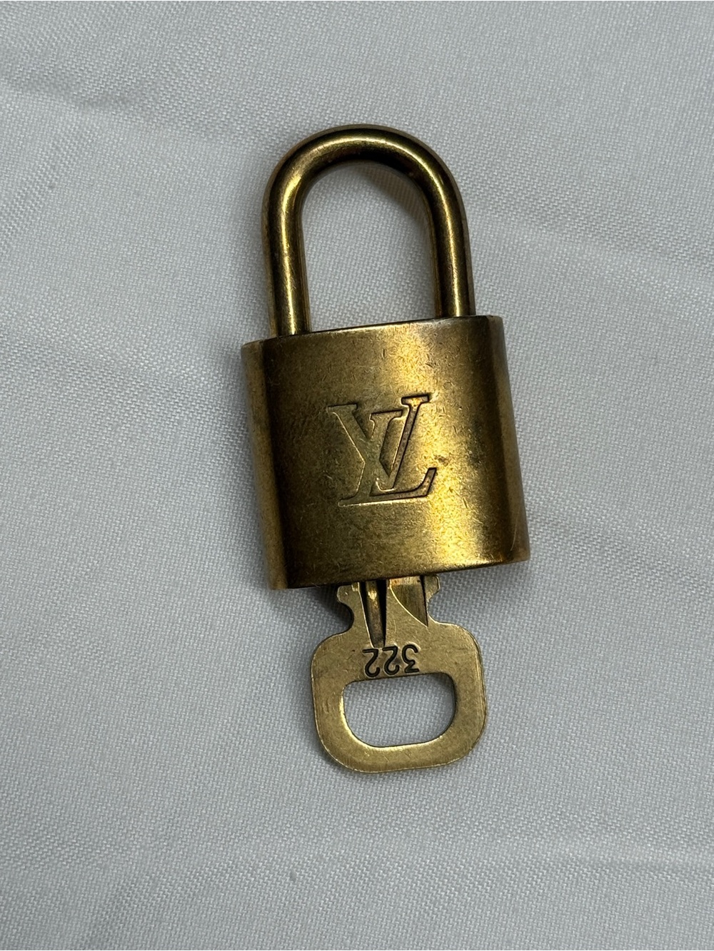 Louis Vuitton Gold Tone Padlock with Key # 322